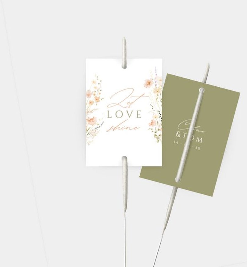 Wunderkerzenetikett Hochzeit Flower Whispers