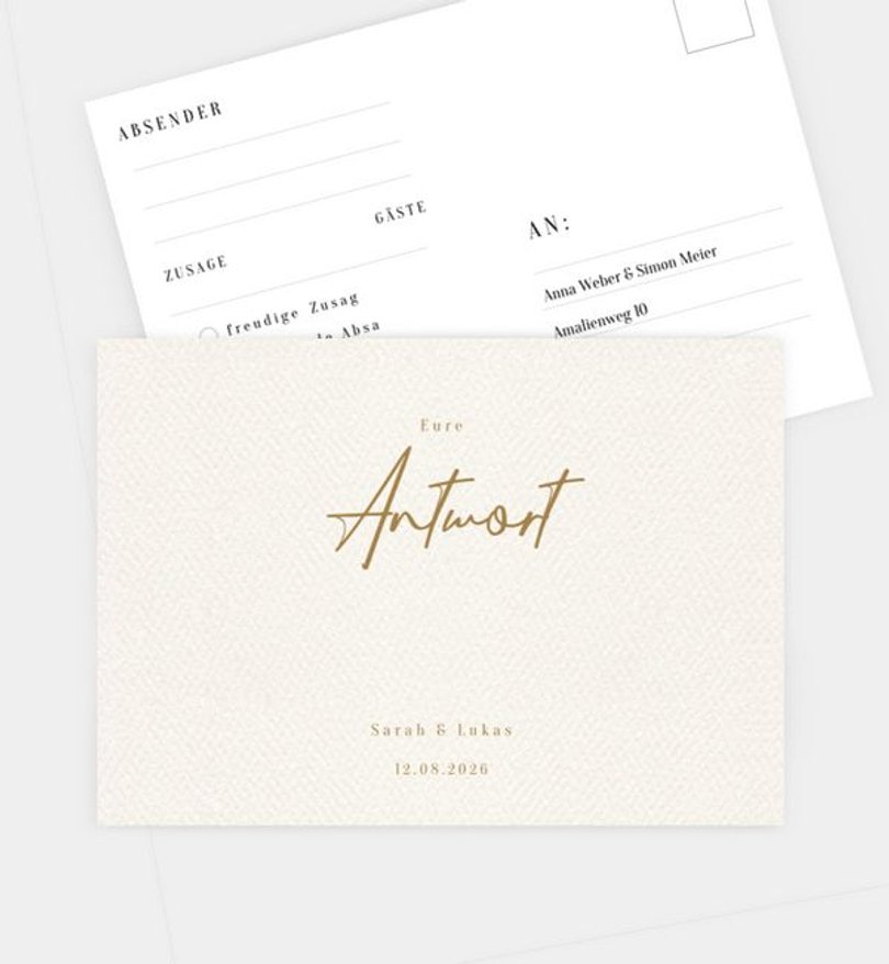 Antwortkarte Hochzeit Bold Frame
