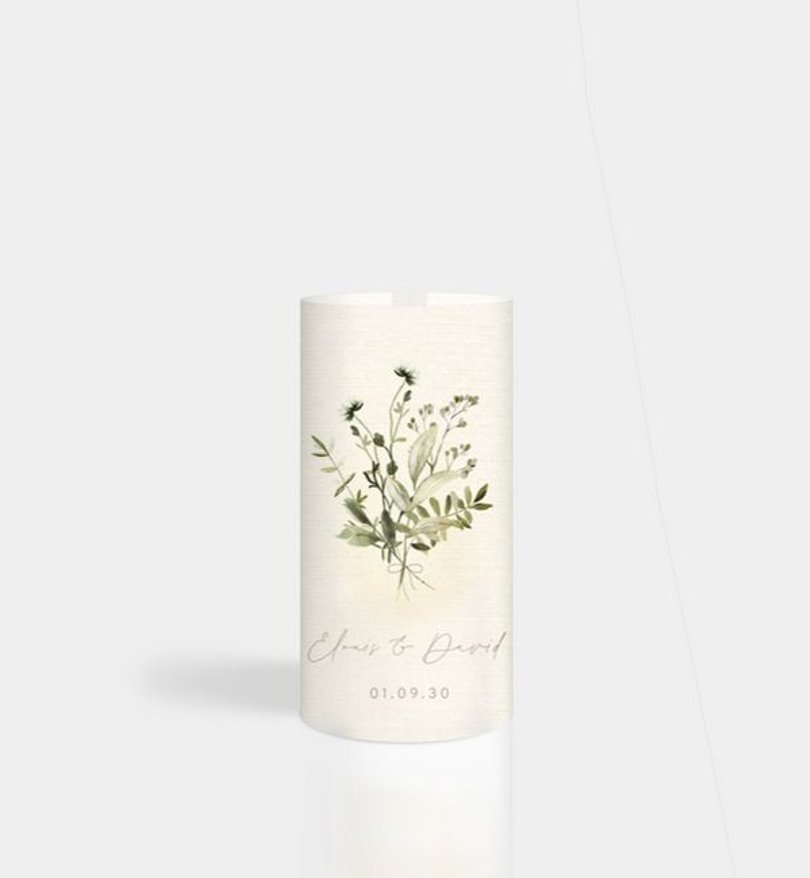 Windlichtkarte Hochzeit Natural Bouquet