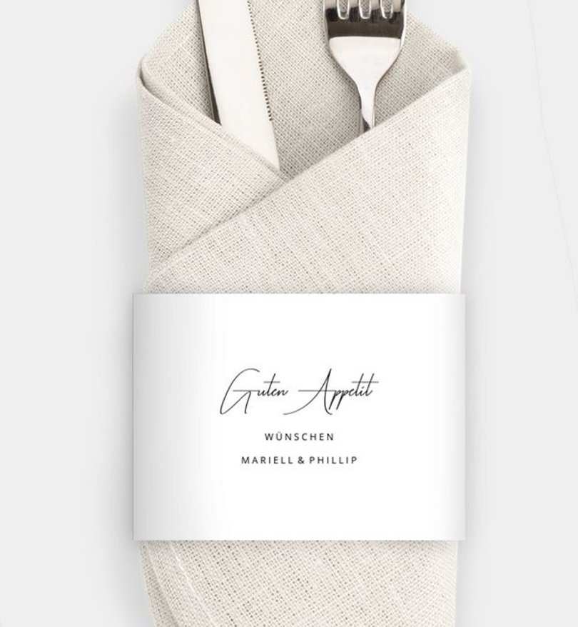 Besteck Servietten-Zubehör Hochzeit Clean Elegance