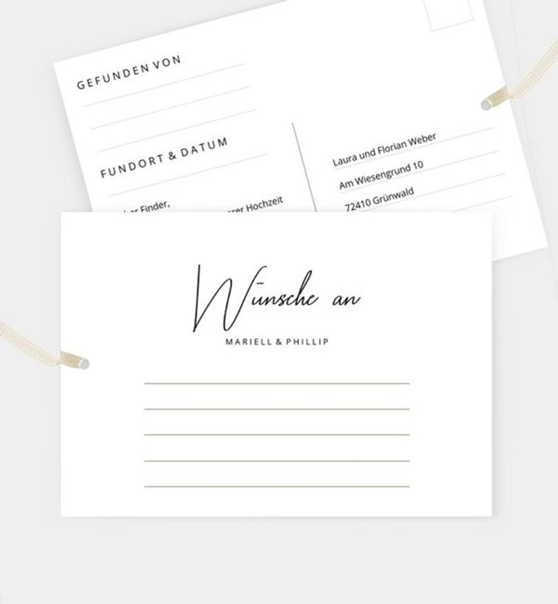 Ballonkarte Hochzeit Clean Elegance