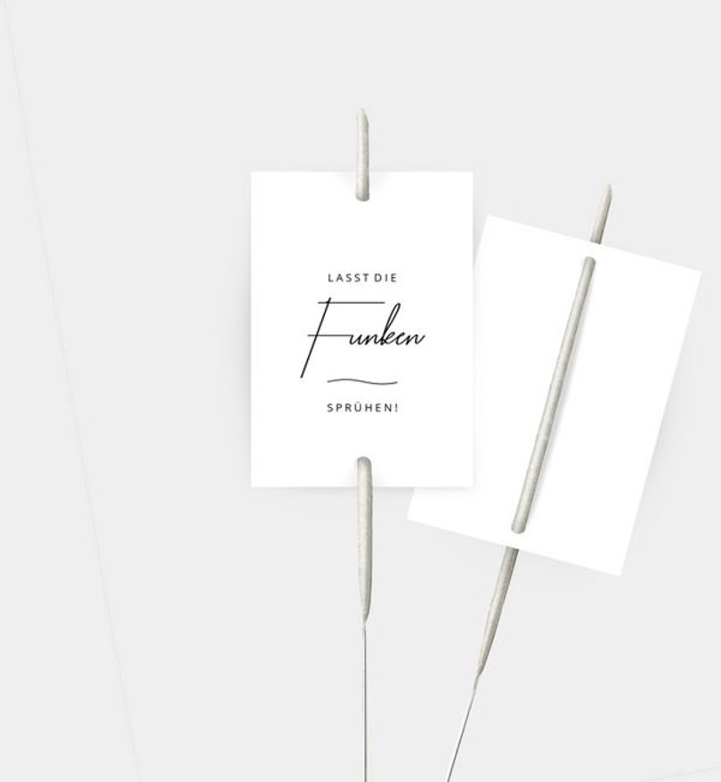 Wunderkerzenetikett Hochzeit Clean Elegance