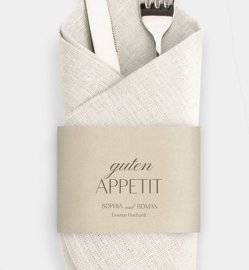 Besteck Servietten-Zubehör Hochzeit Monogramm