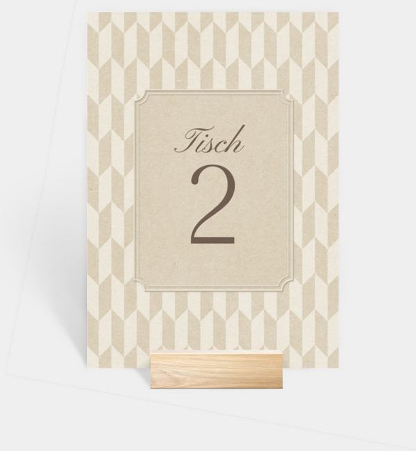 Tischnummer Hochzeit Monogramm