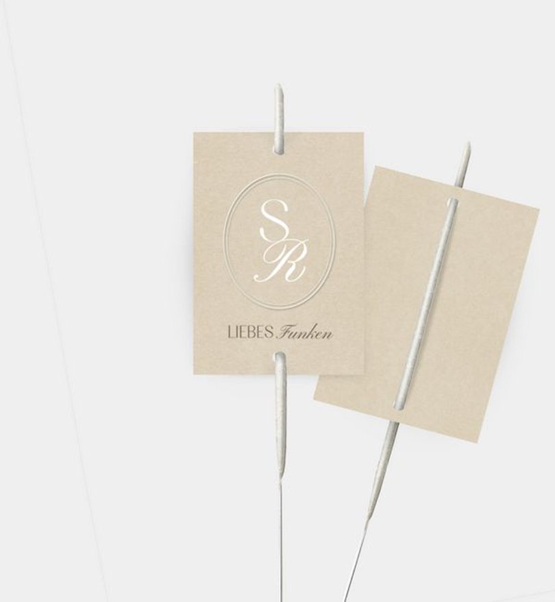 Wunderkerzenetikett Hochzeit Monogramm