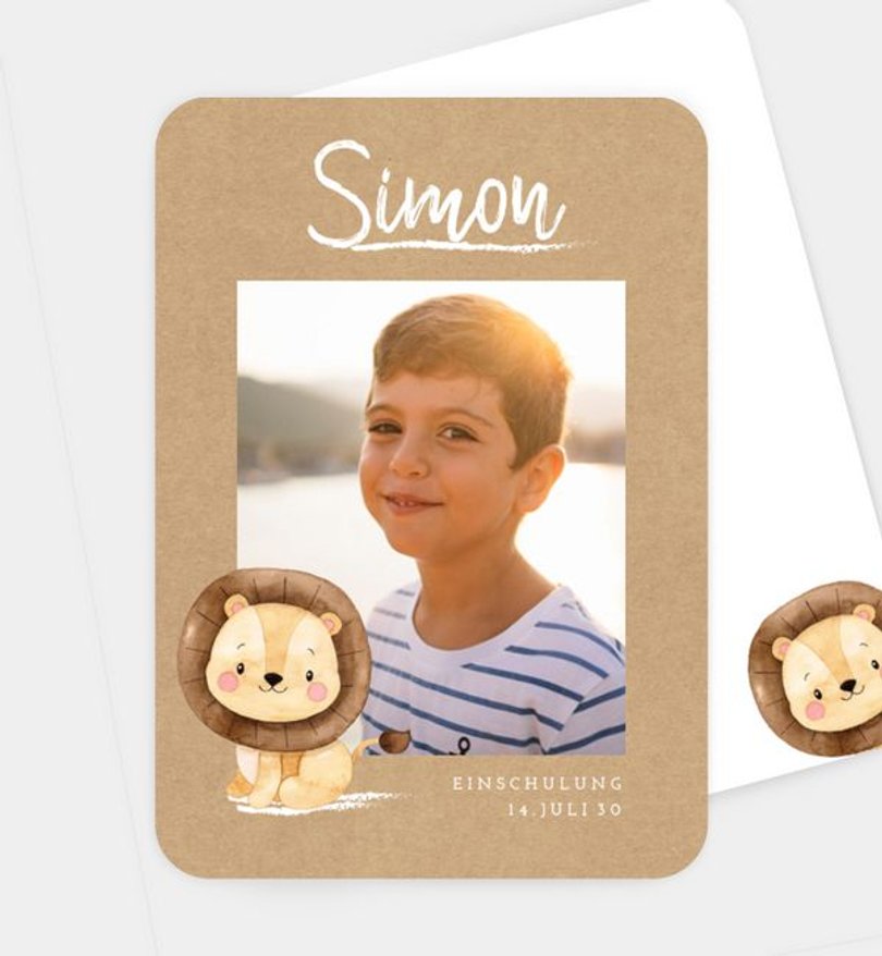 Einladungskarte Einschulung Little Lion