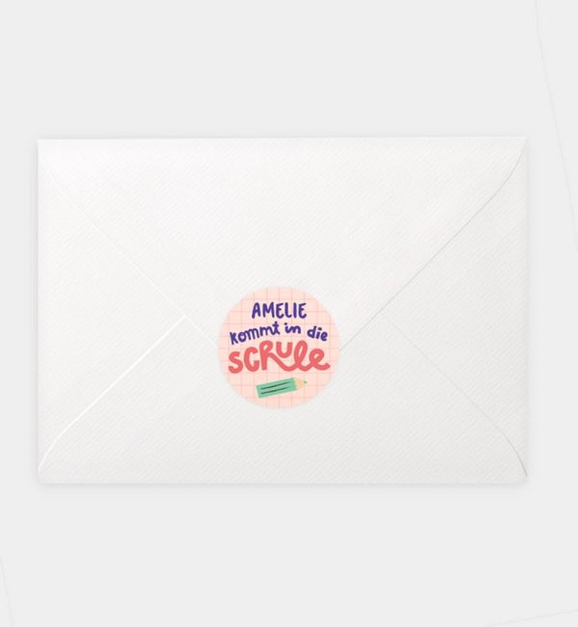 Siegelsticker Einschulung Funky Letters