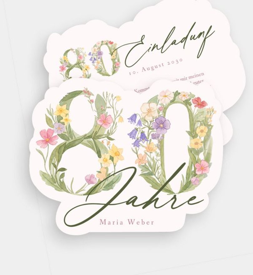 Einladungskarte Geburtstag Floral Number