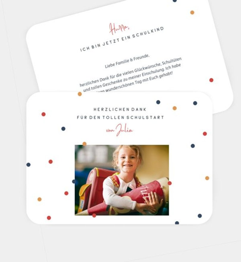 Dankeskarte Einschulung Little Confetti