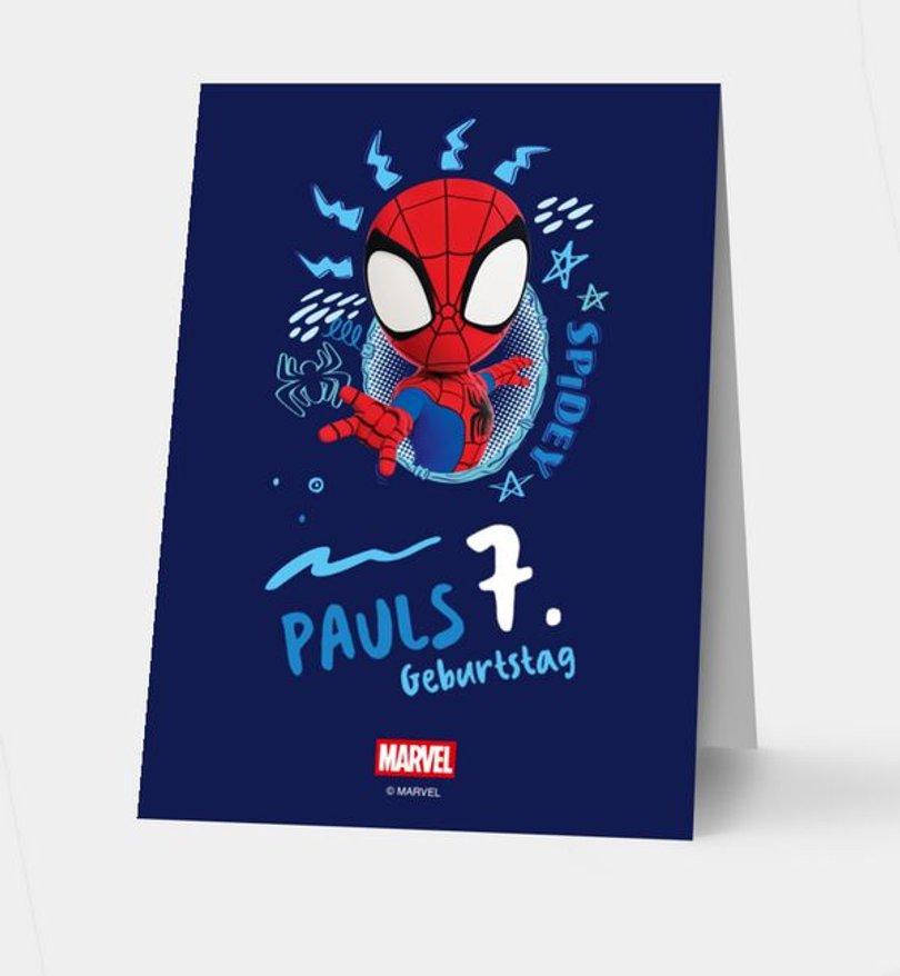 Gruppentischkarte Kindergeburtstag Spidey · Amazing Friends