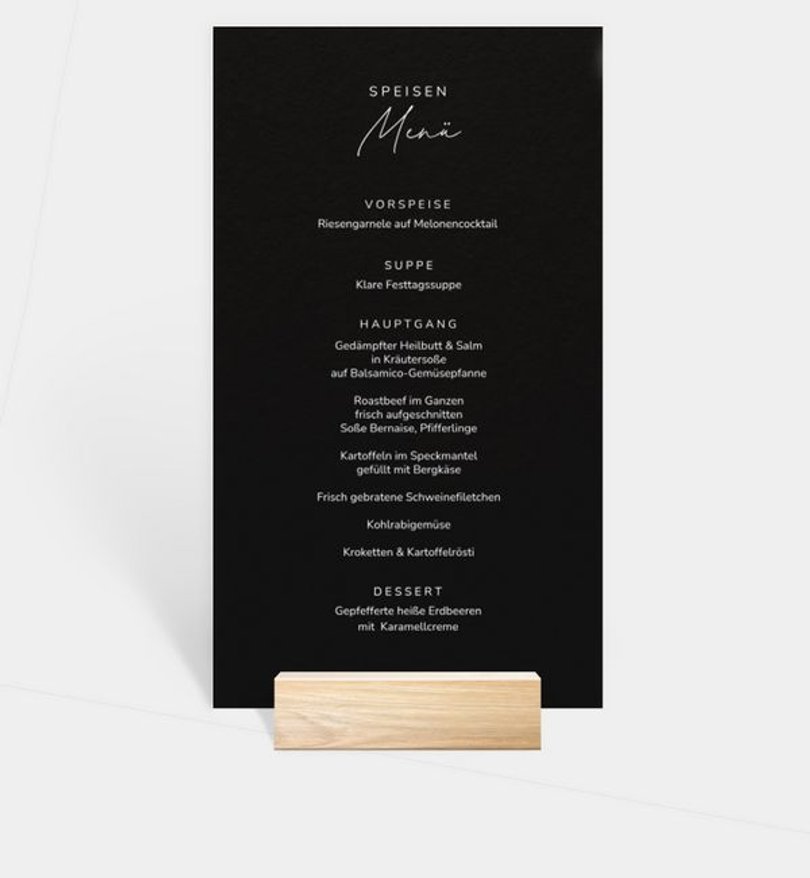 Menükarte Hochzeit Amar