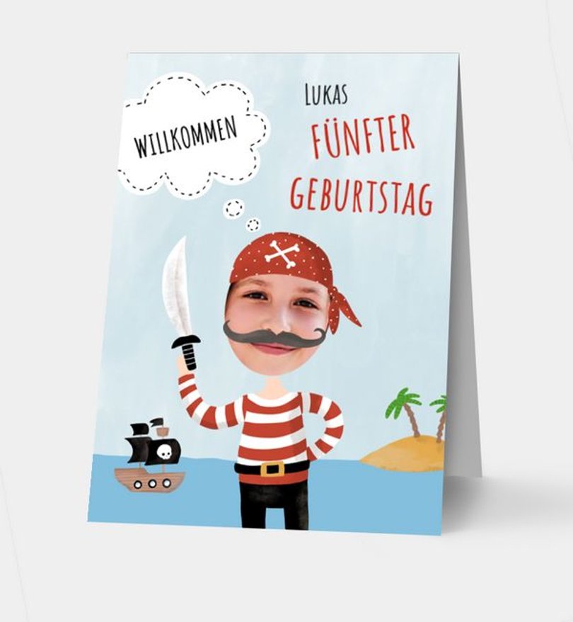 Gruppentischkarte Kindergeburtstag Piratenparty