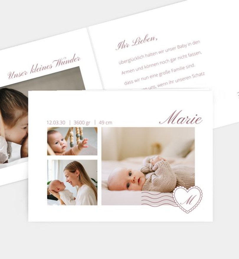 Geburtsanzeige Geburt Postcard Stempel