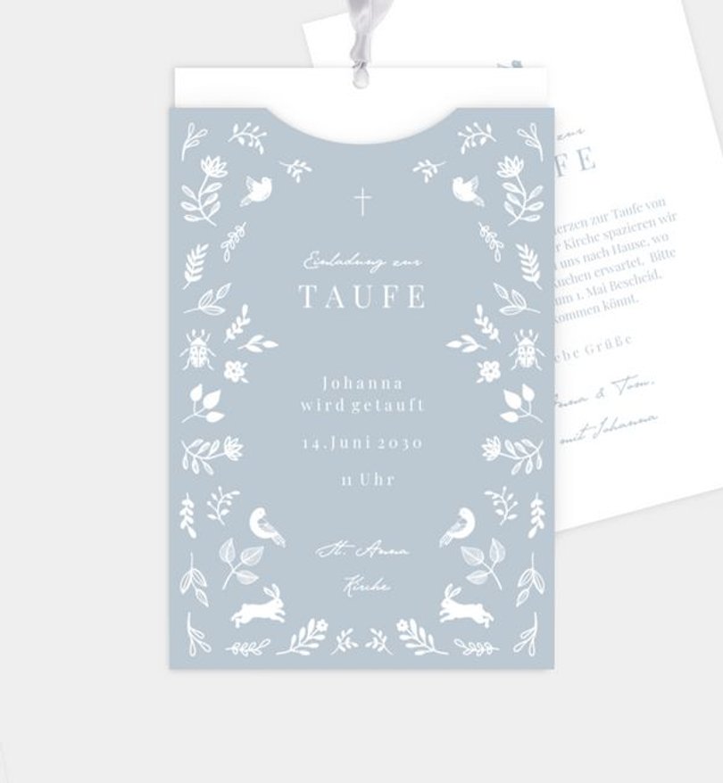 Einladungskarte Taufe Nature Blessing