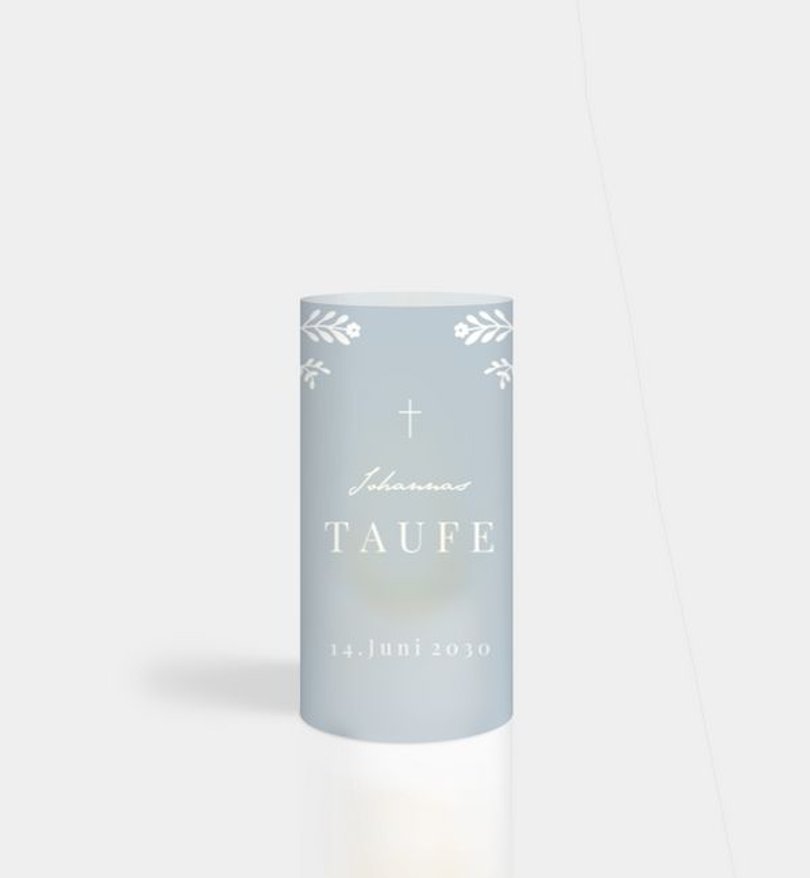 Windlichtkarte Taufe Nature Blessing