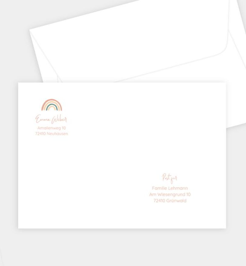 Briefumschlag einschulung/briefumschlag/occasion Regenbogen