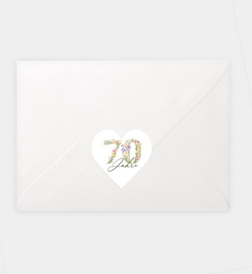 Siegelsticker Geburtstag Floral Number