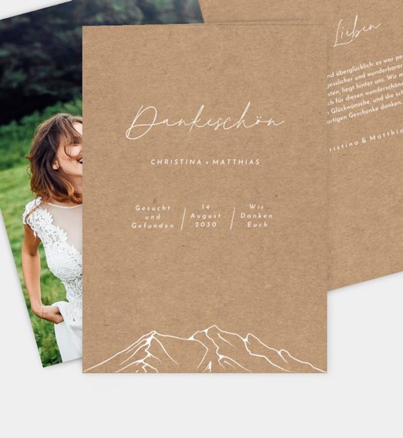 Dankeskarte Hochzeit Alpin