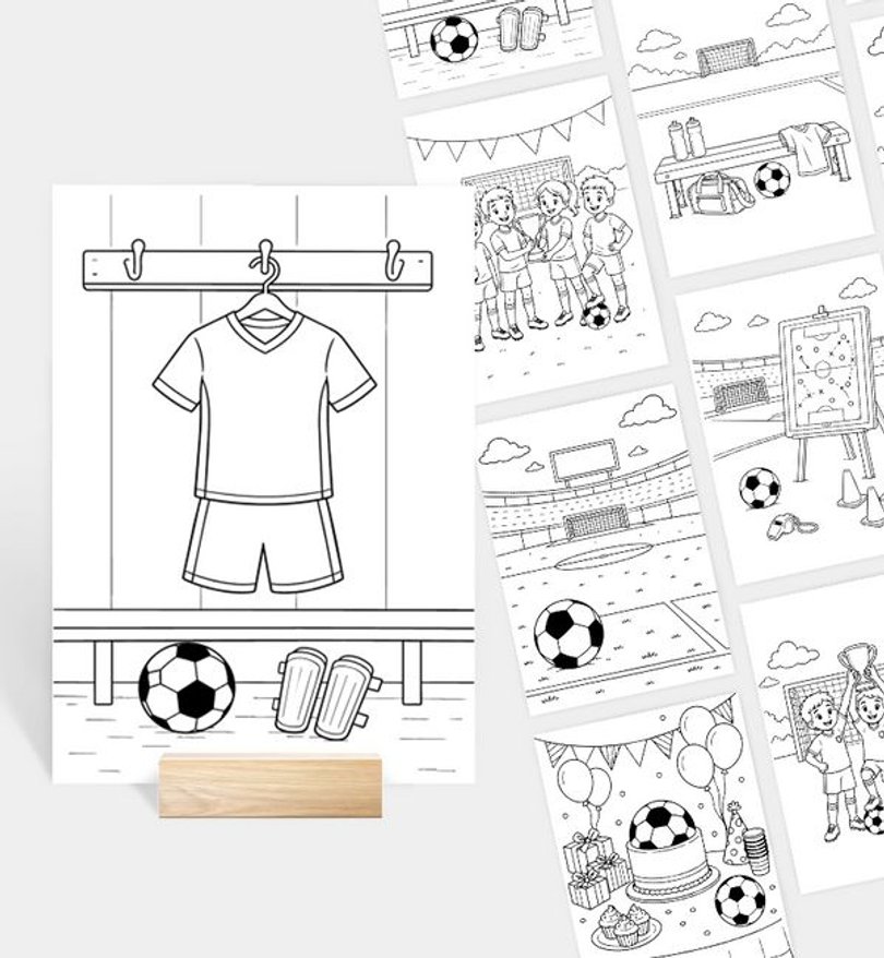 ausmalkartenset geburtstag/kindergeburtstag/ausmalkartenset/occasion Fussball