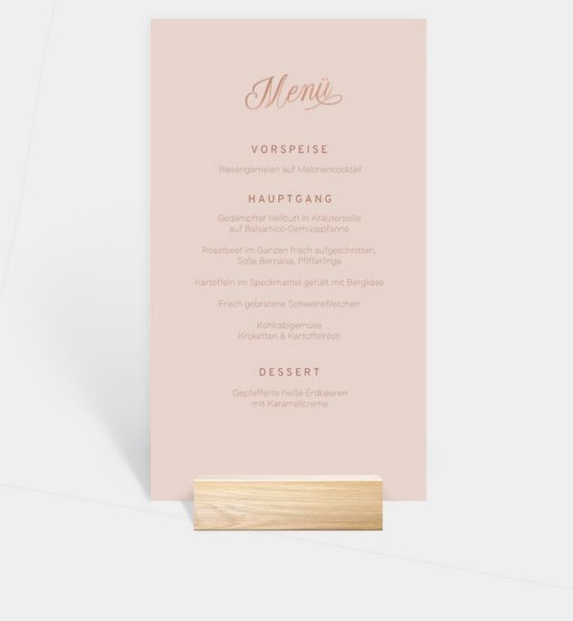 Menükarte Hochzeit Romantic