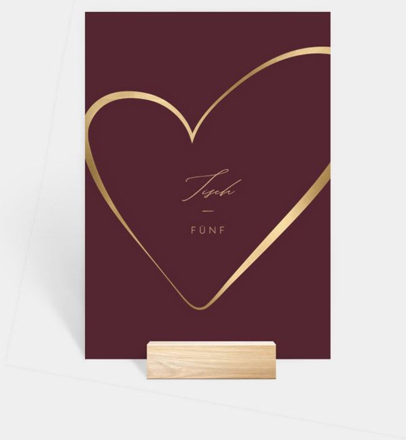 Tischnummer Goldene Hochzeit Big Love