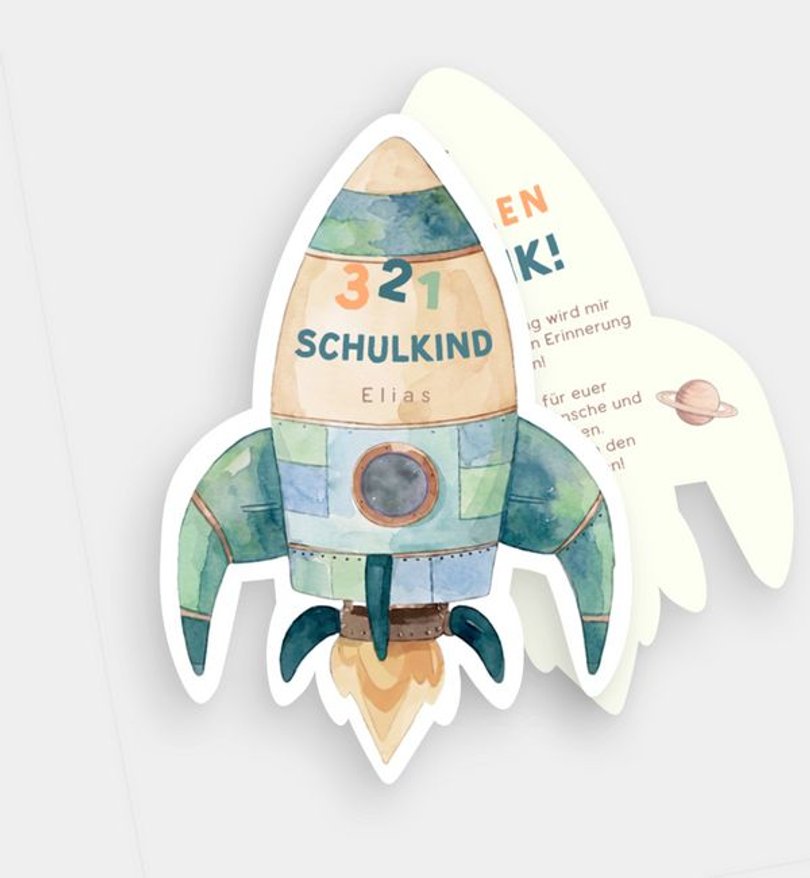 Dankeskarte Einschulung 321 Countdown