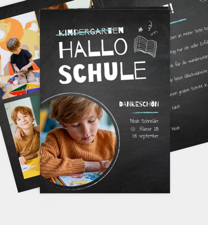 Dankeskarte Einschulung Scuola