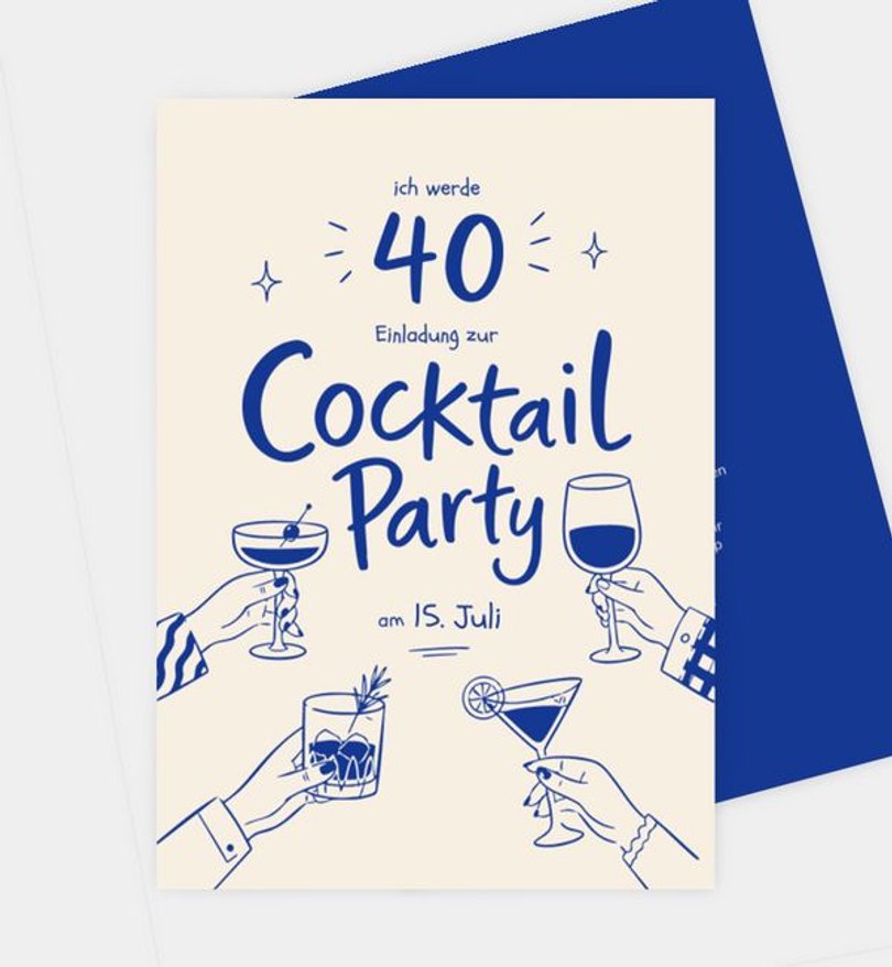Einladungskarte Geburtstag Cocktail Night