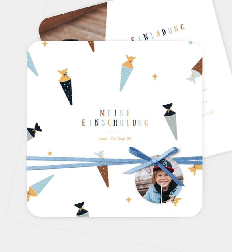 Einladungskarte Einschulung Zaubertüte