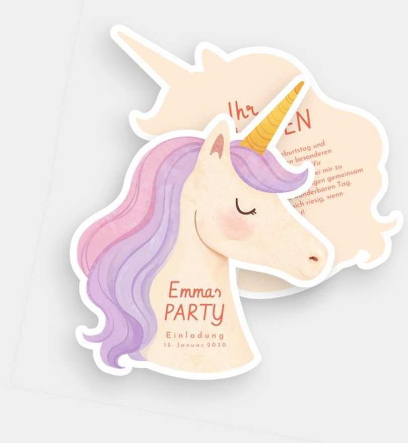 Einladungskarte Kindergeburtstag Magic Unicorn