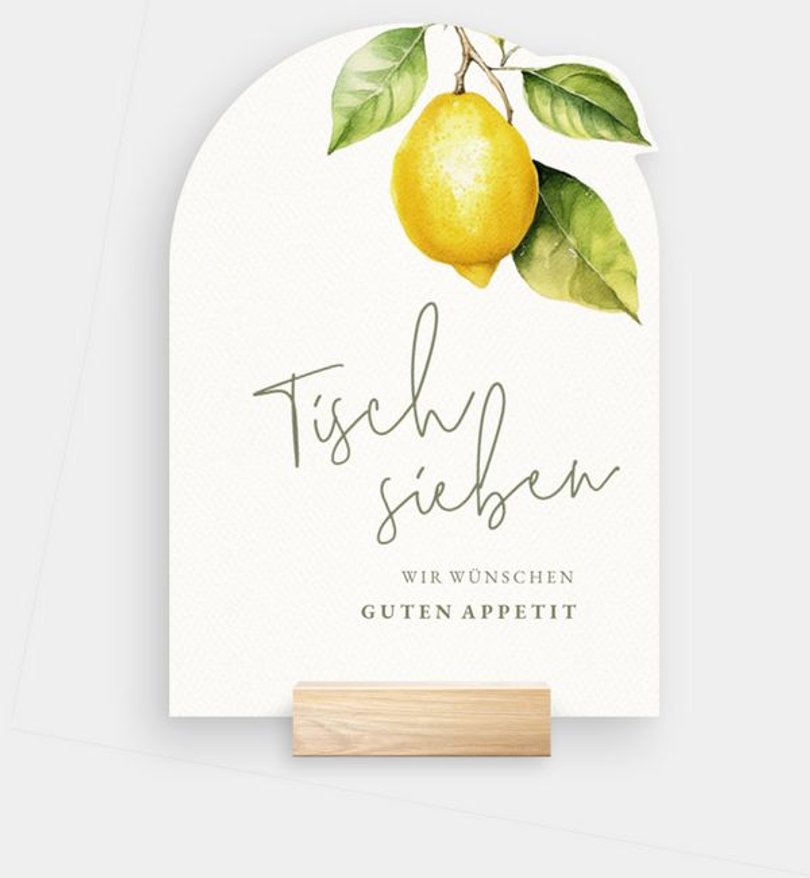 Tischnummer Hochzeit Lemon Summer