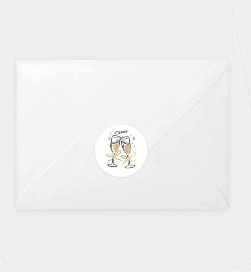 Siegelsticker Geburtstag Sektgläser