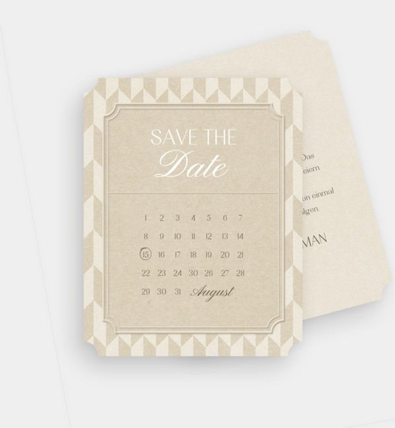 Save-The-Date Karte Hochzeit Monogramm