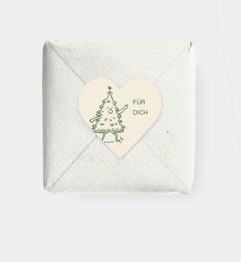 Geschenkaufkleber Geschäftlich Ä Tännchen please