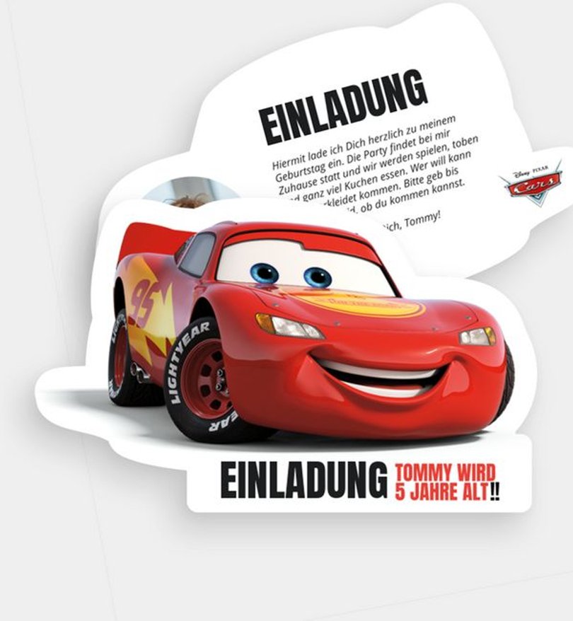 Einladungskarte Kindergeburtstag Cars · Vollgas