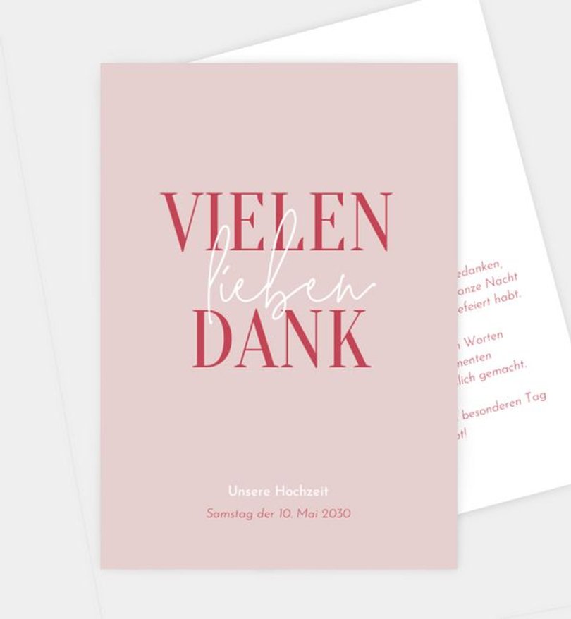 Dankeskarte Hochzeit Editorial Style