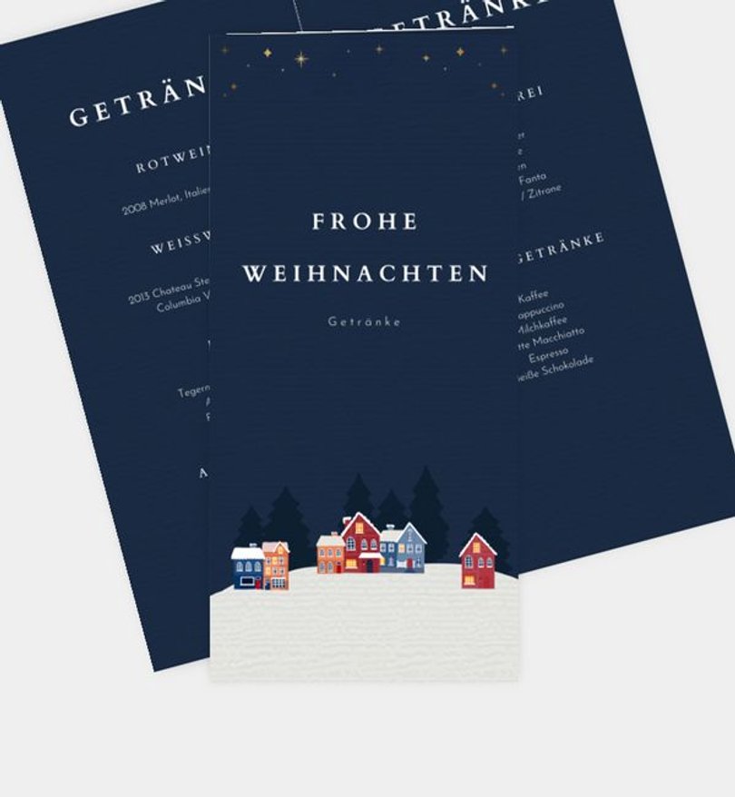 Getränkekarte Geschäftlich Winternacht