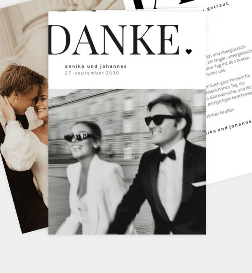Dankeskarte Hochzeit Yes