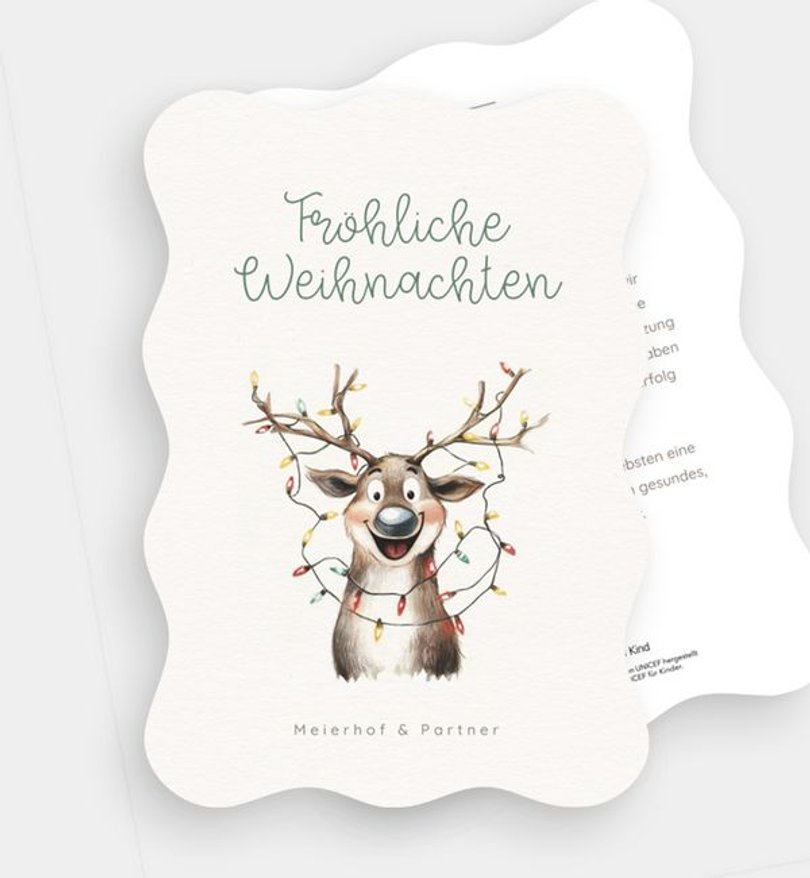 Weihnachtskarte Weihnachten geschäftlich Glowing Reindeer · UNICEF
