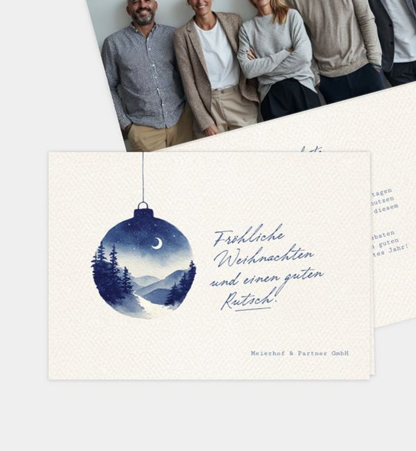 Weihnachtskarte Weihnachten geschäftlich Blue Winter · UNICEF