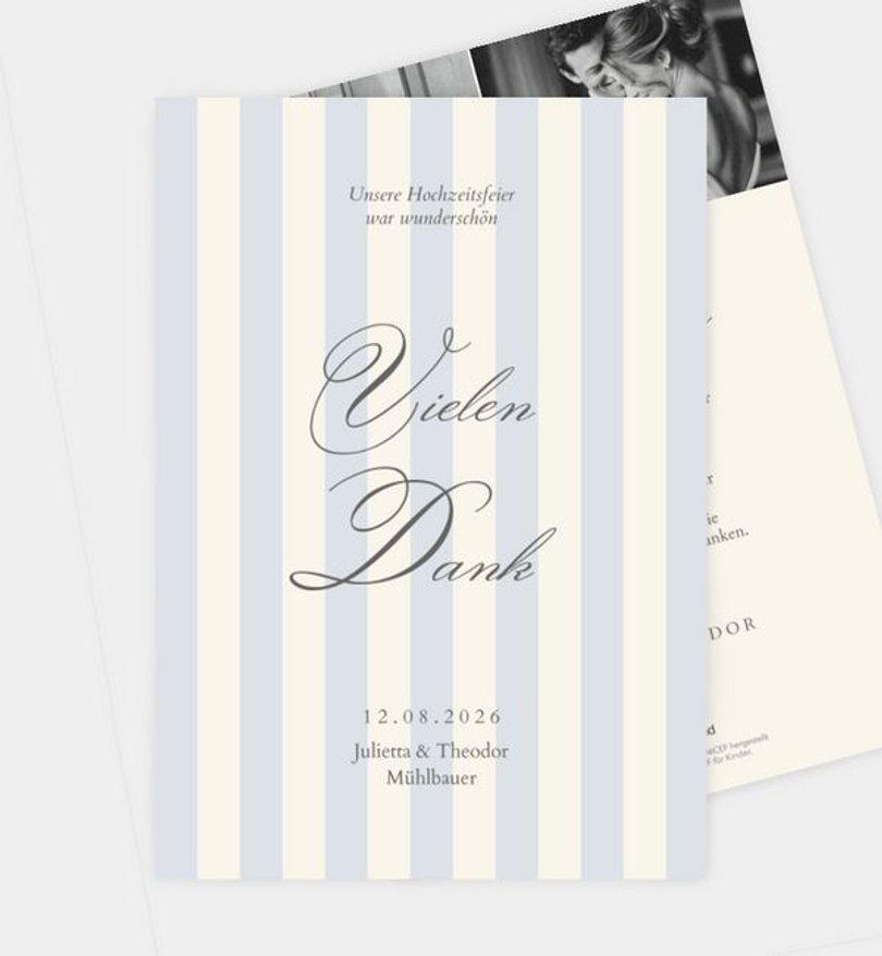 Dankeskarte Hochzeit Royal Stripes · UNICEF