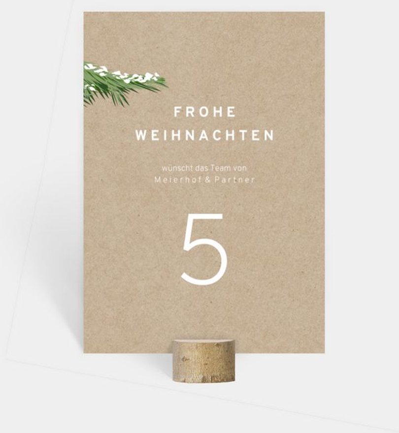 Tischnummer Geschäftlich Weihnachtsbaum · Vintage