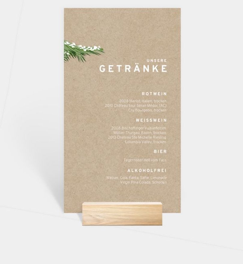 Getränkekarte Geschäftlich Weihnachtsbaum · Vintage