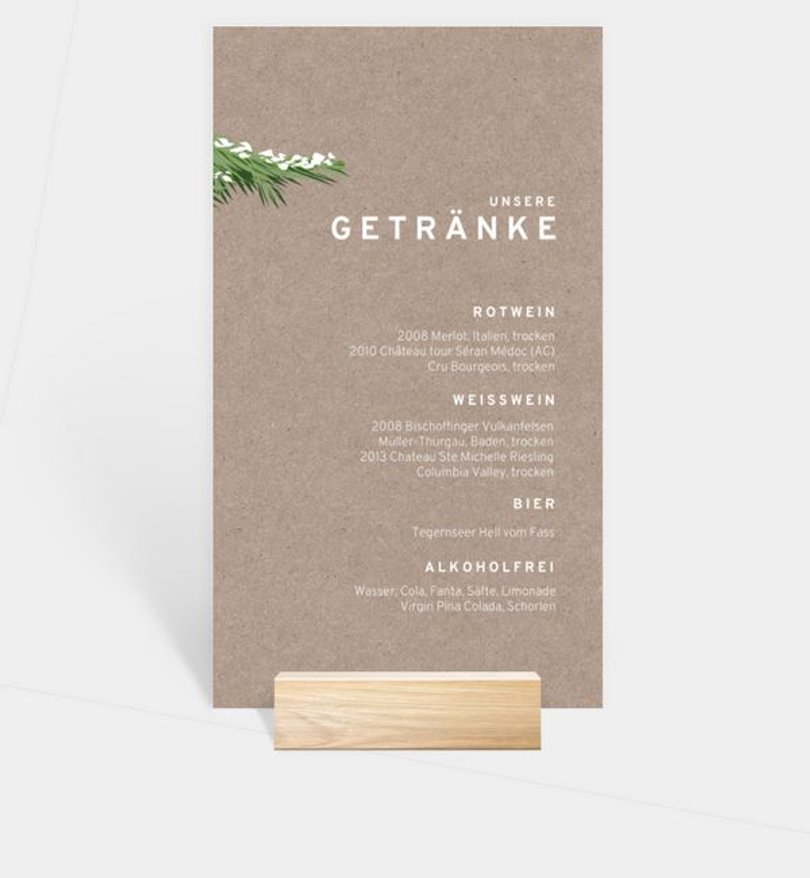 Getränkekarte Geschäftlich Weihnachtsbaum · Vintage