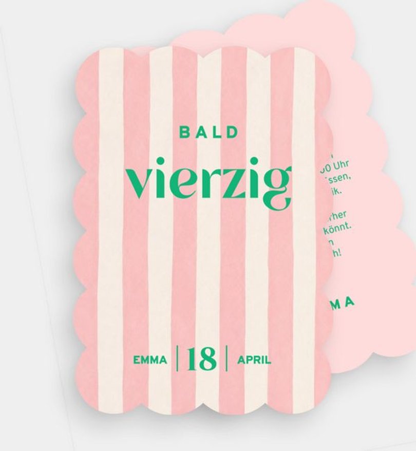 Einladungskarte Geburtstag Streifen Party
