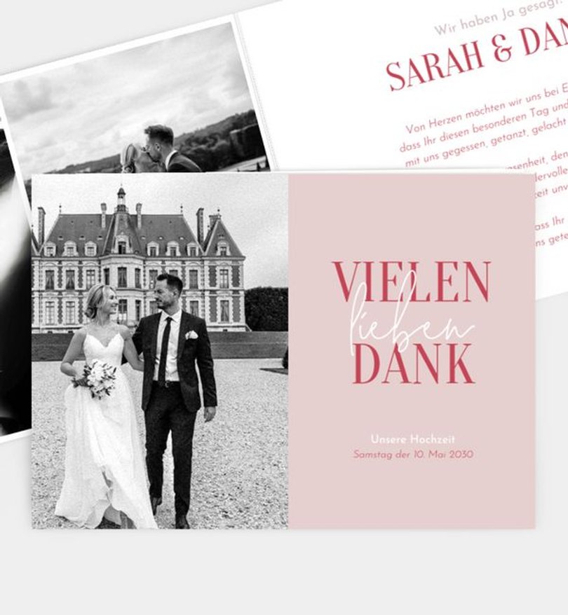 Dankeskarte Hochzeit Editorial Style
