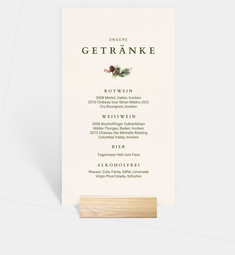 Getränkekarte Geschäftlich Klassischer Kranz