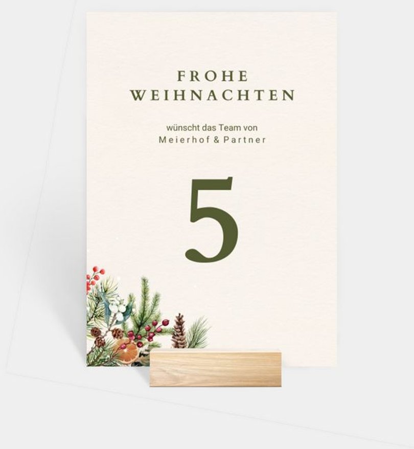 Tischnummer Geschäftlich Klassischer Kranz