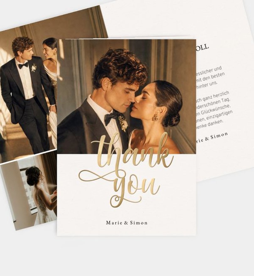 Dankeskarte Hochzeit Golden Wedding
