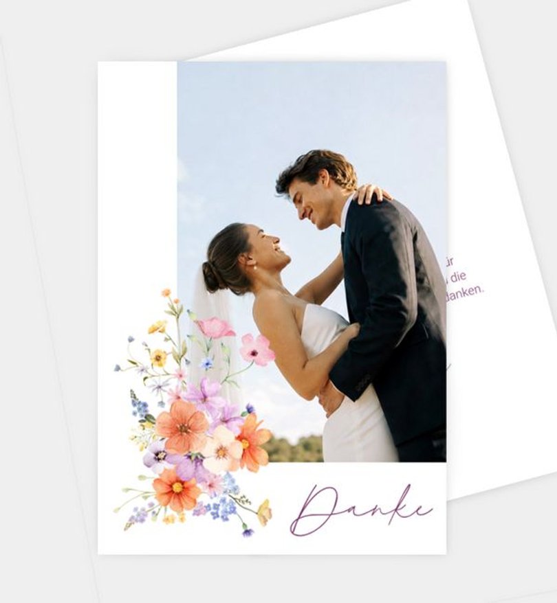 Dankeskarte Hochzeit Colourblocking